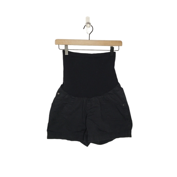 Motherhood Size Small Black Full Belly Panel Maternity Shorts - Picture 1 of 8